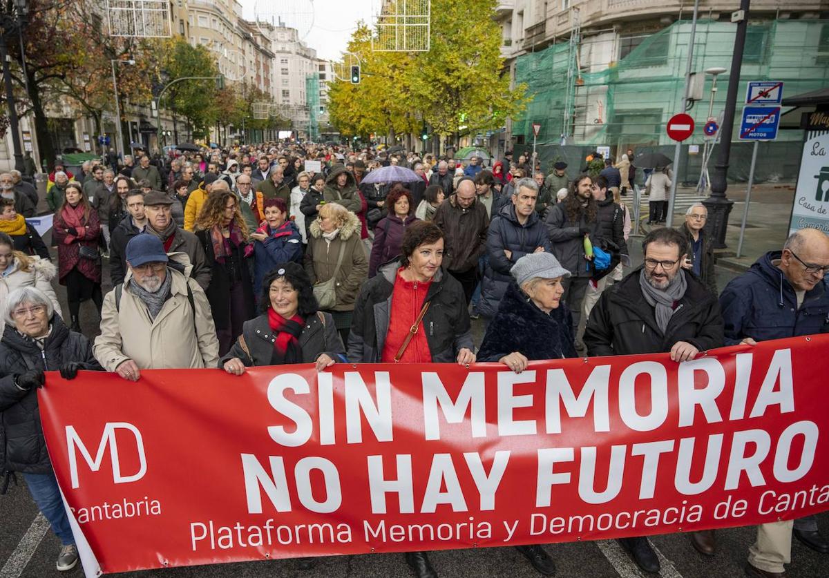 Manifestación en defensa de la Ley de Memoria Histórica en Santander, en 2023.