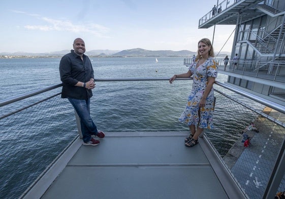 César Calvillo y Teresa Bellón en el Centro Botín, donde participaron en el coloquio con los asistentes sobre su película.