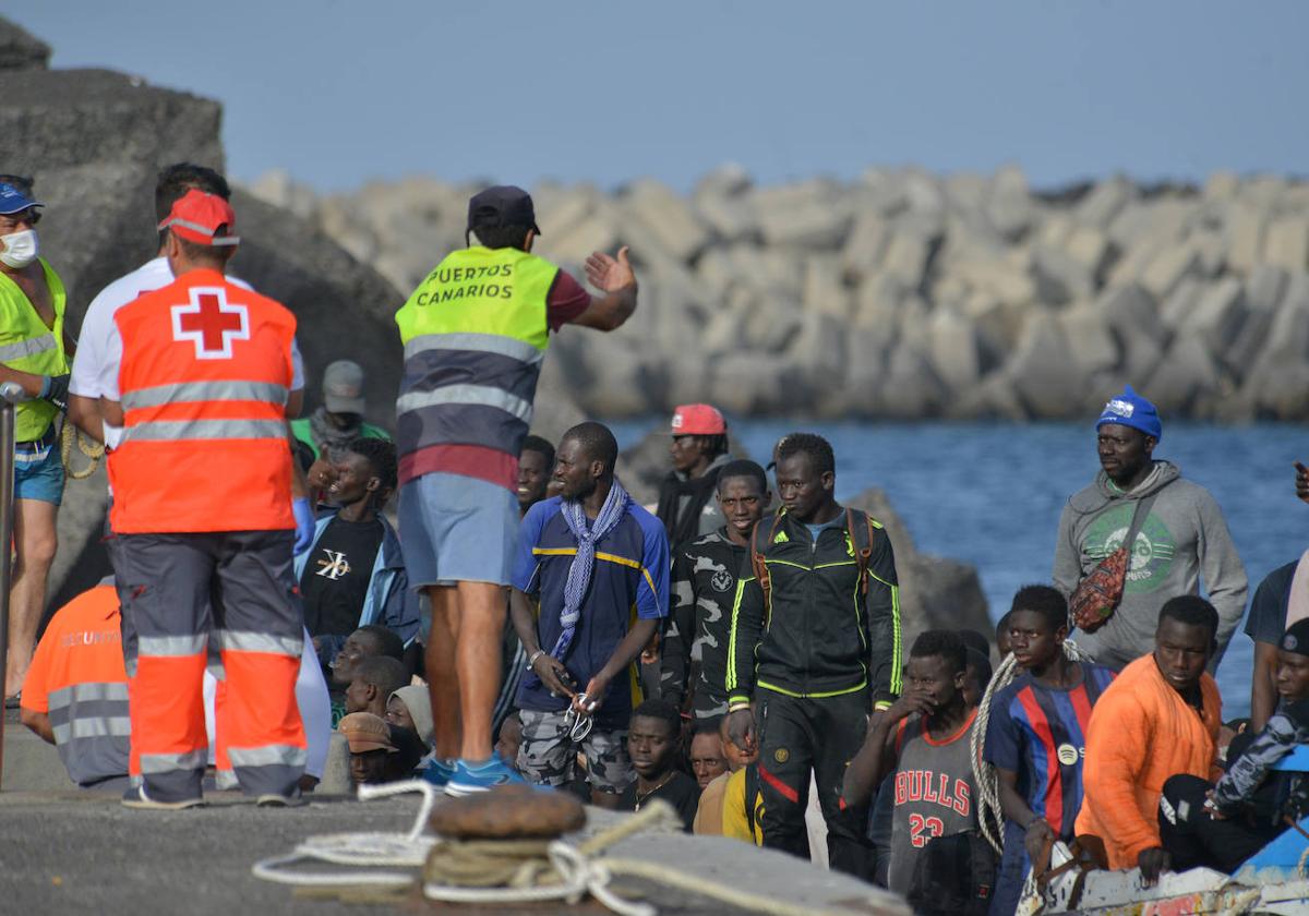 Un grupo de migrantes llegados a las costas de Canarias en las últimas semanas.