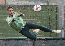 Jokin Ezkieta, durante un entrenamiento en La Albericia.