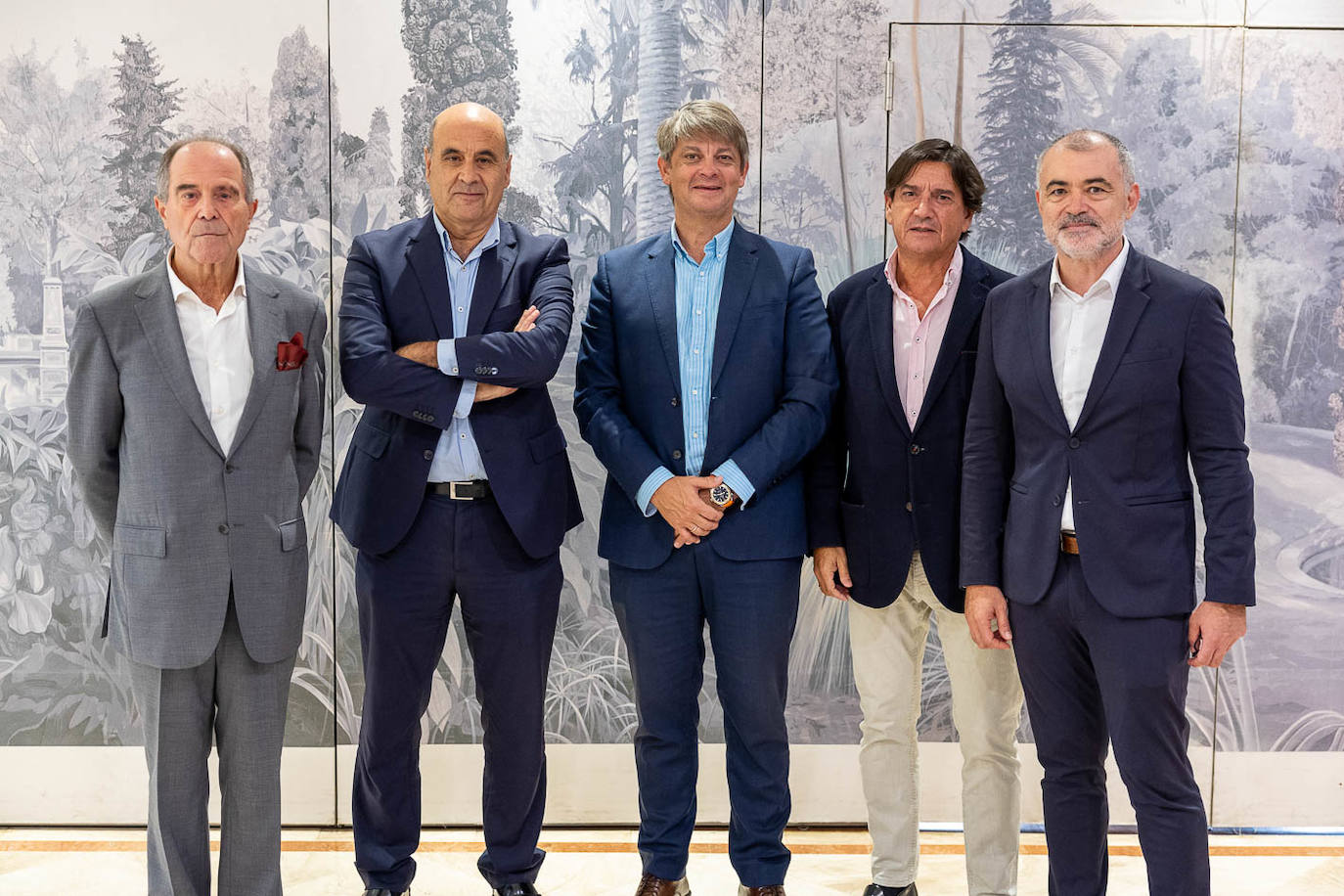 Alfonso del Amo Benaite, Justino Sánchez, Gerardo Pellón, Julio Cabrero y José Carlos Campos.