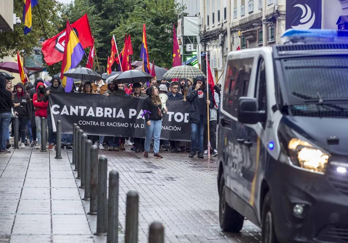 Manifestación antifasctista en 2019