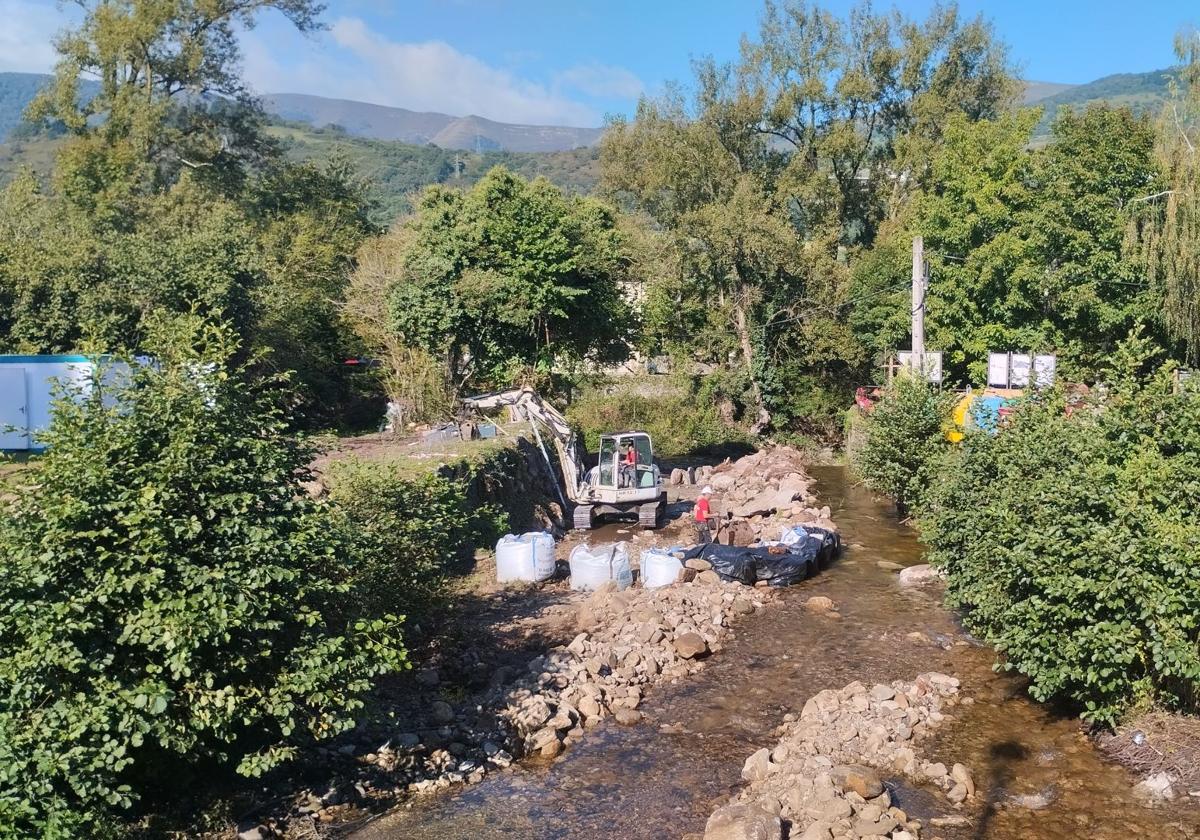 Actuaciones en el río Torina a la altura de Bárcena.