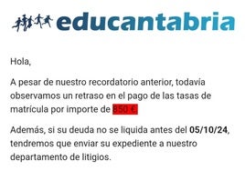 Intento de estafa suplantando la imagen de Educantabria