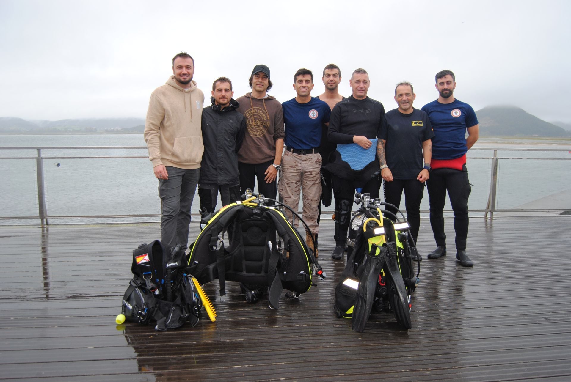 Equipo integrado por los arqueólogos subacuáticos del proyecto y por personal de la Unidad de Buceo de Ferrol de la Armada.