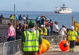 Instalación del cable en la Virgen del Mar