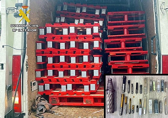 Palés y brocas recuperadas por la Guardia Civil