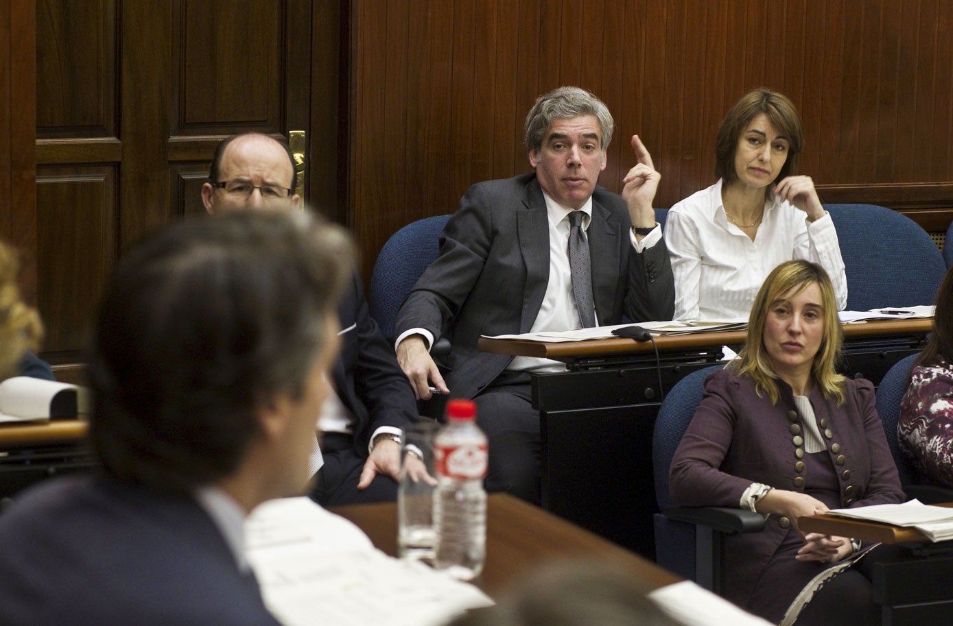 María Eugenia Gómez de Diego, José María Fuentes-Pila y Amparo Coterillo en el Pleno de Santander en 2012.