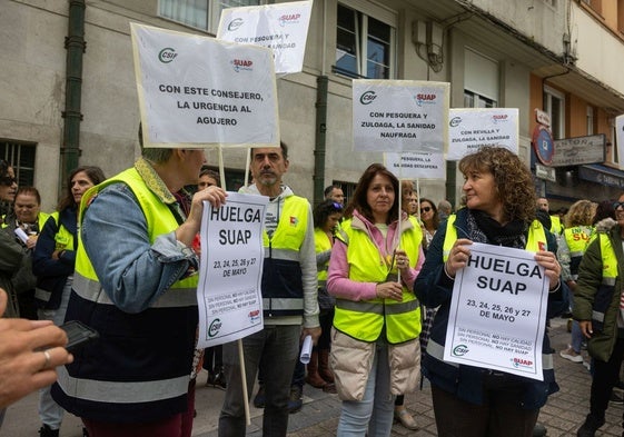 Protesta de los SUAP frente a la sede del Gobierno, en mayo de 2022.