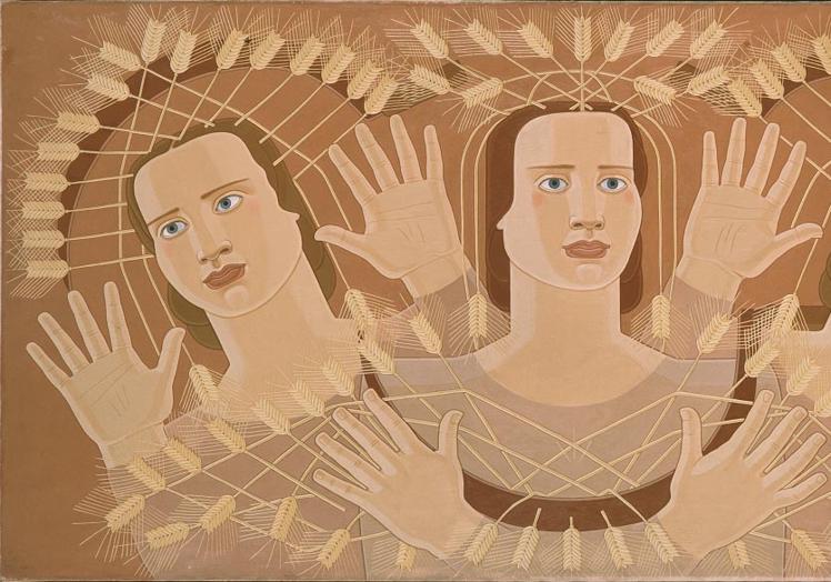 'Maruja Mallo, Canto de las espigas, 1939. Óleo/ lienzo, 118 x 233 cm.