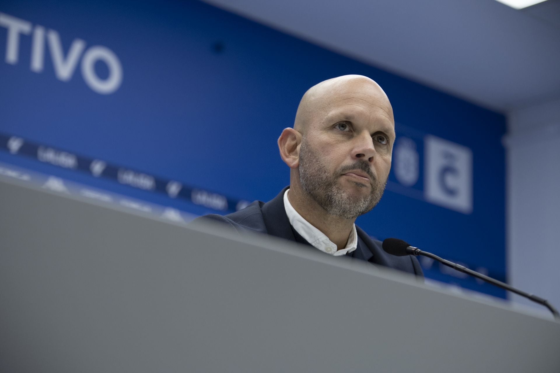 José Alberto, durante la rueda de prensa después del partido. 