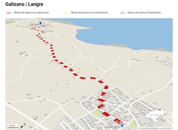 Mejora del tramo Langre-Galizano (Fase III). Importe: 2.555.526€. Duración: 23 meses.