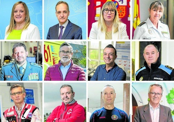 Algunos de los rostros que forman parte de la mesa del CECOP ante una emergencia.