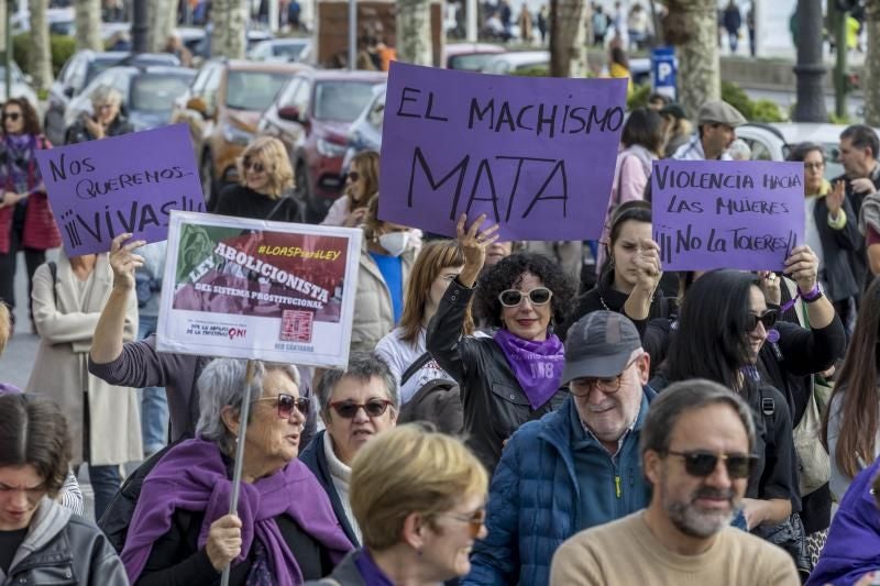 Manifestación del contra la violencia machista por las calles de Santander, el 25 de noviembre del año pasado