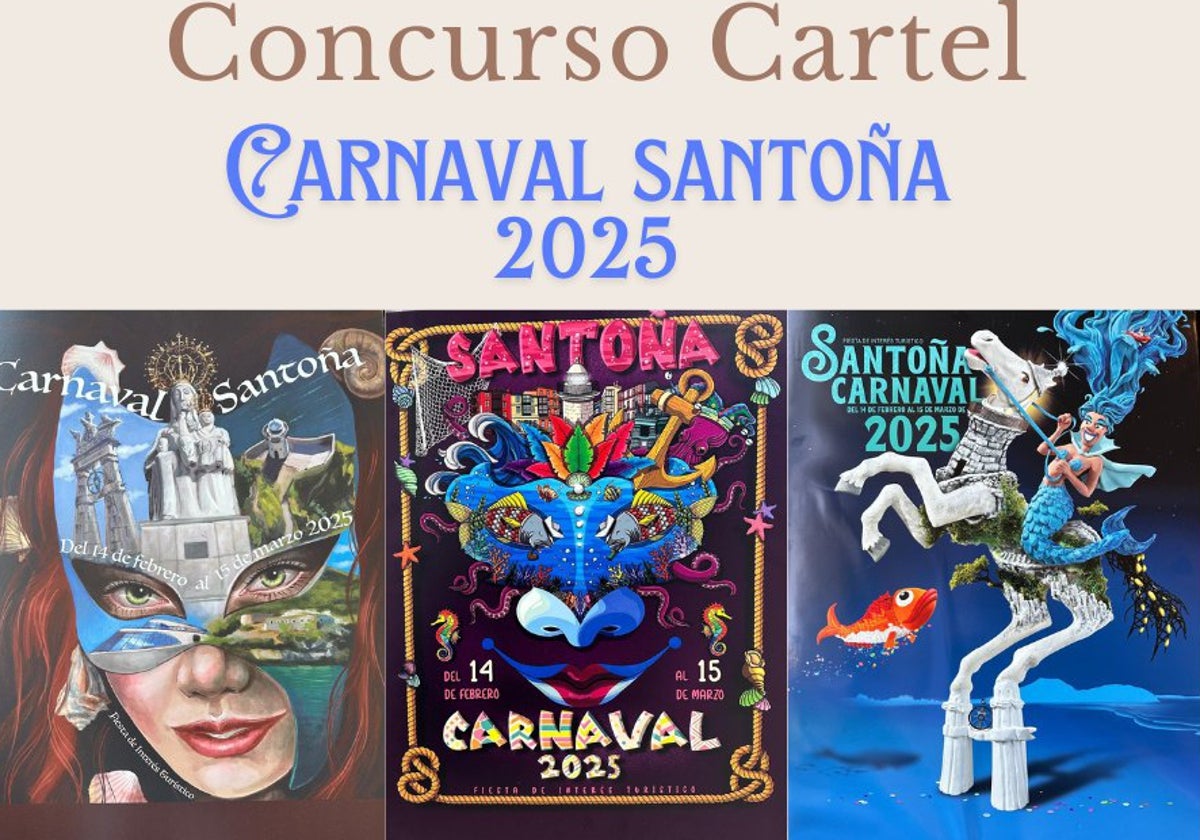 Los tres diseños combinan elementos del carnaval, de la mar y rincones de la villa.