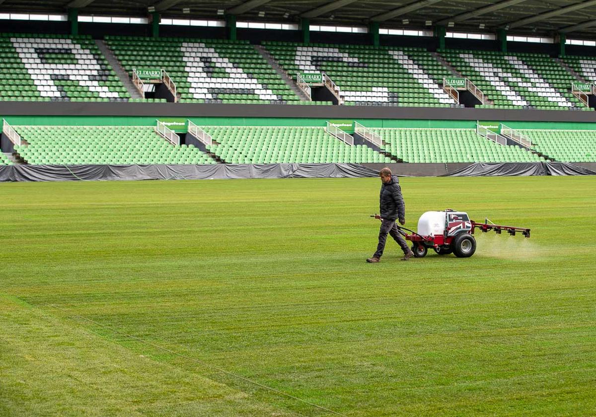 Todas las imágenes del nuevo césped de El Sardinero