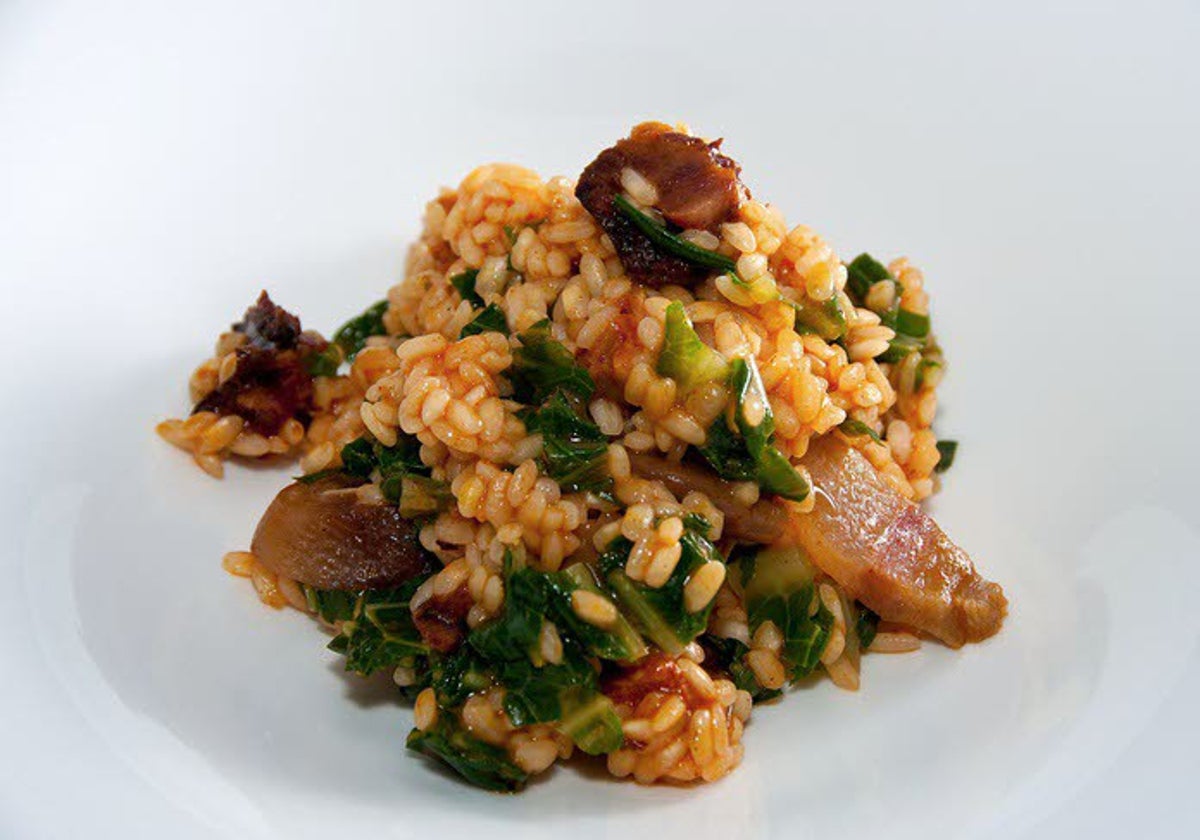 Un arroz con berza, receta tradicional del Valle de Toranzo.