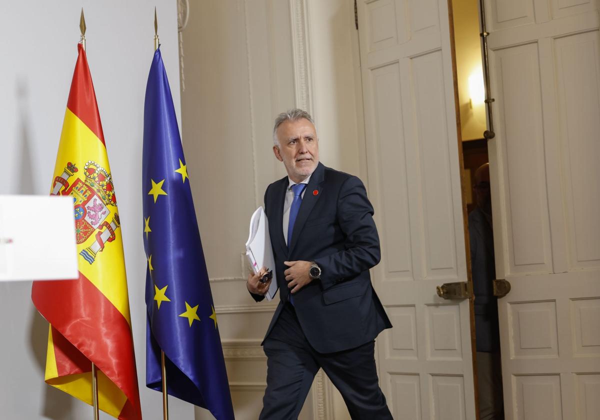 El ministro de Política Territorial, Ángel Víctor Torres, fue el último en intervenir ante los medios una vez concluida la reunión,