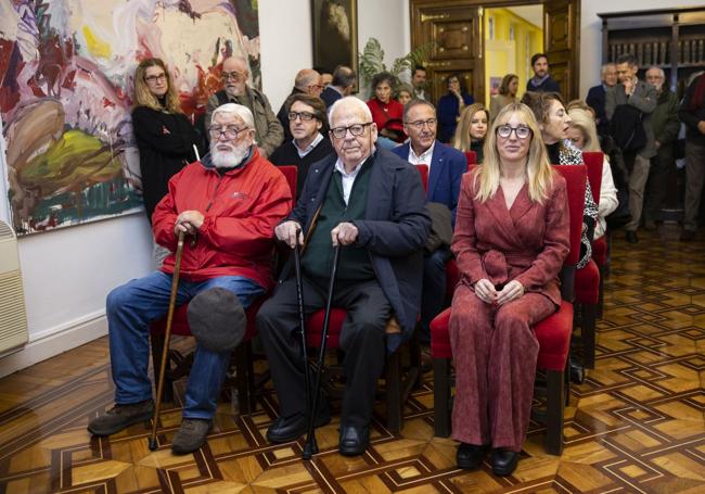 Ramón Quintana junto a Antonio Ontañón y Eugenia Gómez de Diego