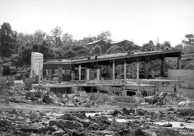 Obras del proyecto museístico de Altamira. La fotografía es de junio de 1998.