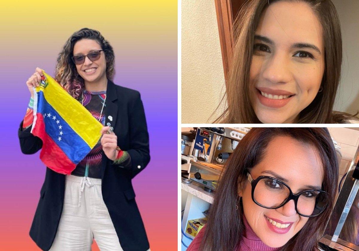 Venezolanas que viven en Cantabria. A la izquierda Valentina González, arriba María José Herrera y, debajo, Nirba Martínez.