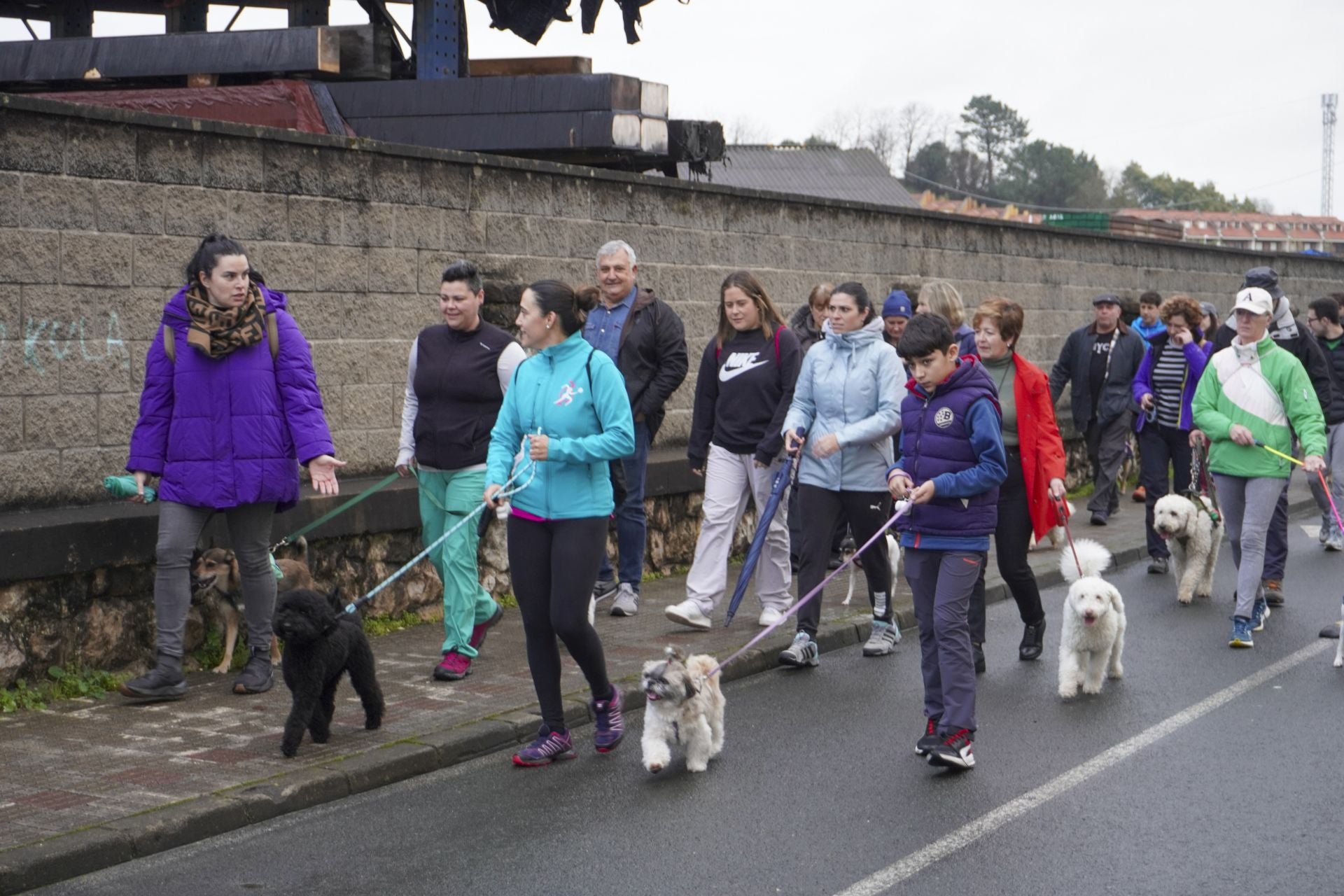 Al paseo se sumaron familias enteras con sus mascotas. 