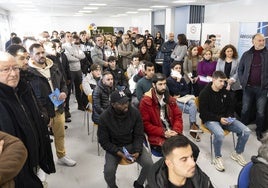 Los asistentes, este martes, durante la presentación de la I Feria de Empleo del Sector Naval.