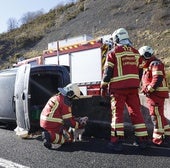 Una fallecida y ocho heridos en el accidente múltiple provocado por una granizada en Bárcena de Pie de Concha