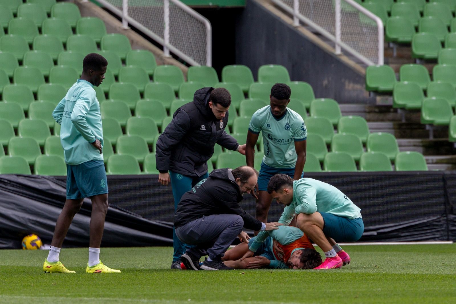 Momento del percance de Unai Vencedor.