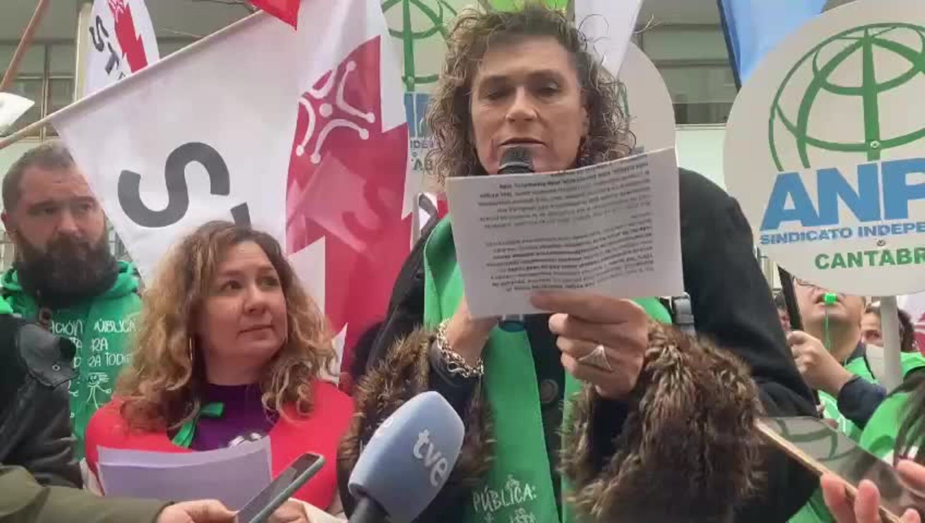 Protesta de los docentes en Santander