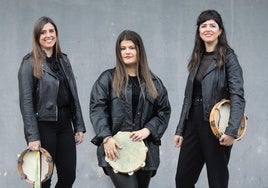 Pandereteras de Ruente, Raquel, Lucía y Yoli.