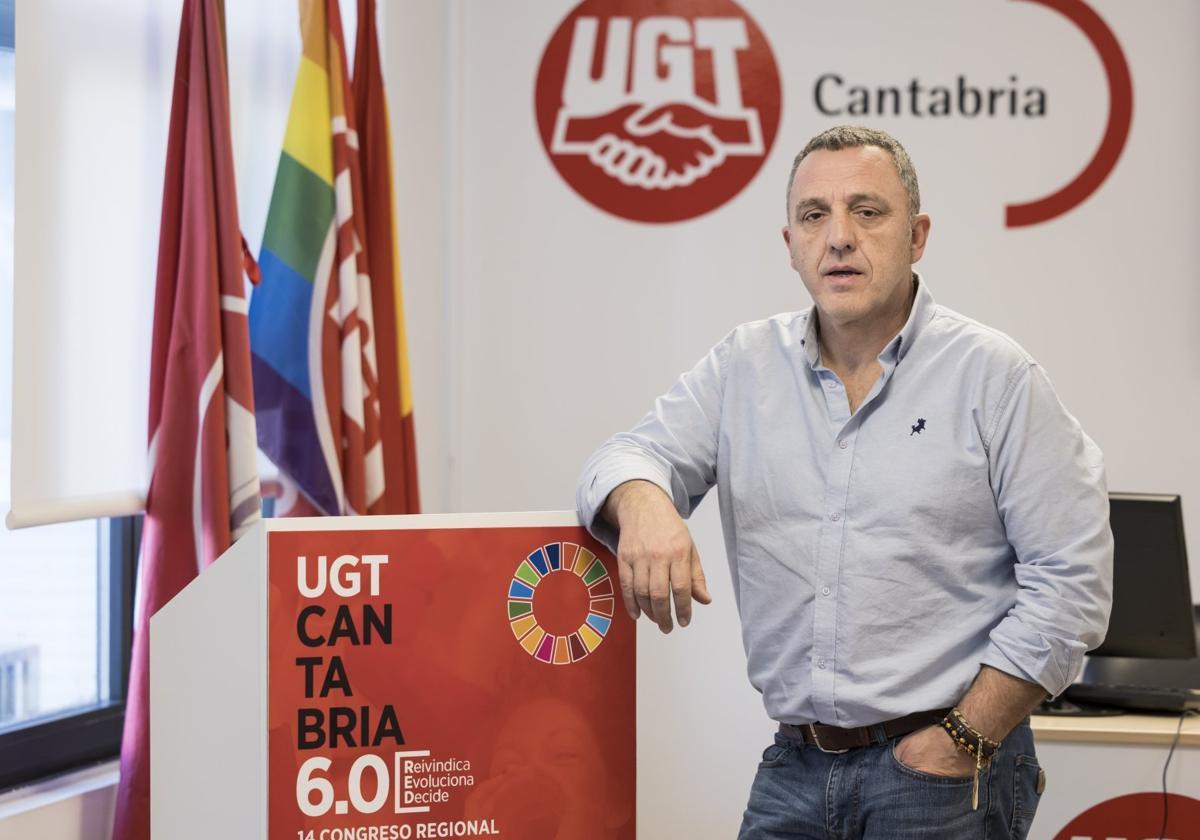 Mariano Carmona, esta semana en la sede de UGT en Santander.