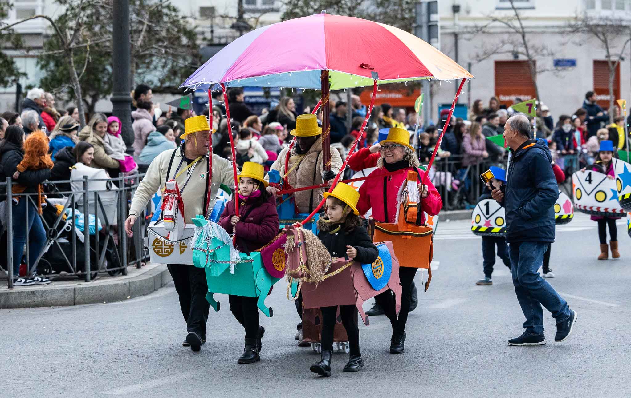 La simulación de un carrusel. 