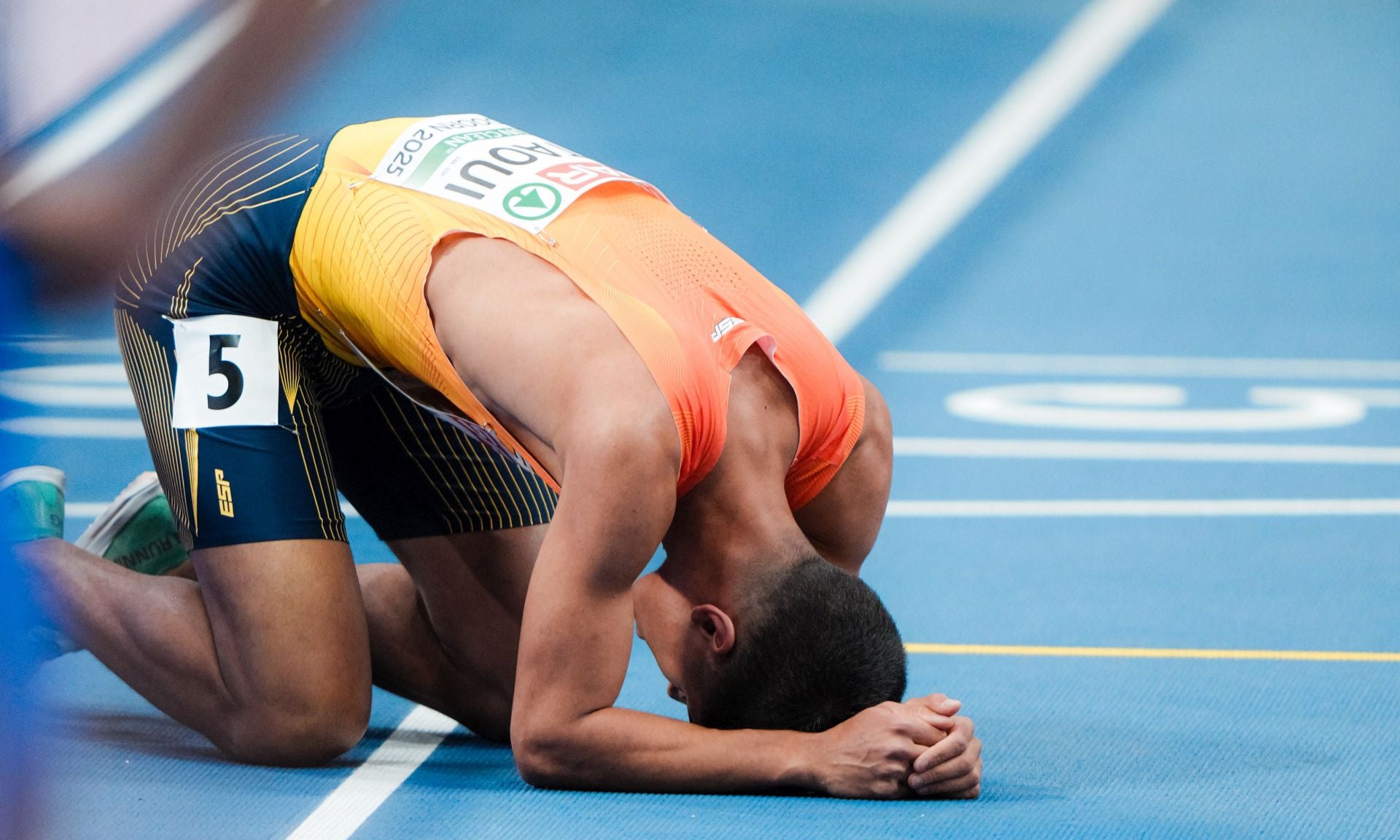 Attaoui, tras su serie de 1.500 metros en el Europeo de Apeldoorn.