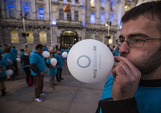 Imagen de un acto reivindicativo del colectivo de diabéticos en su conmemoración anual