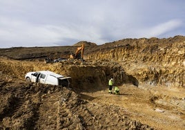 Obras del parque eólico de El Escudo.