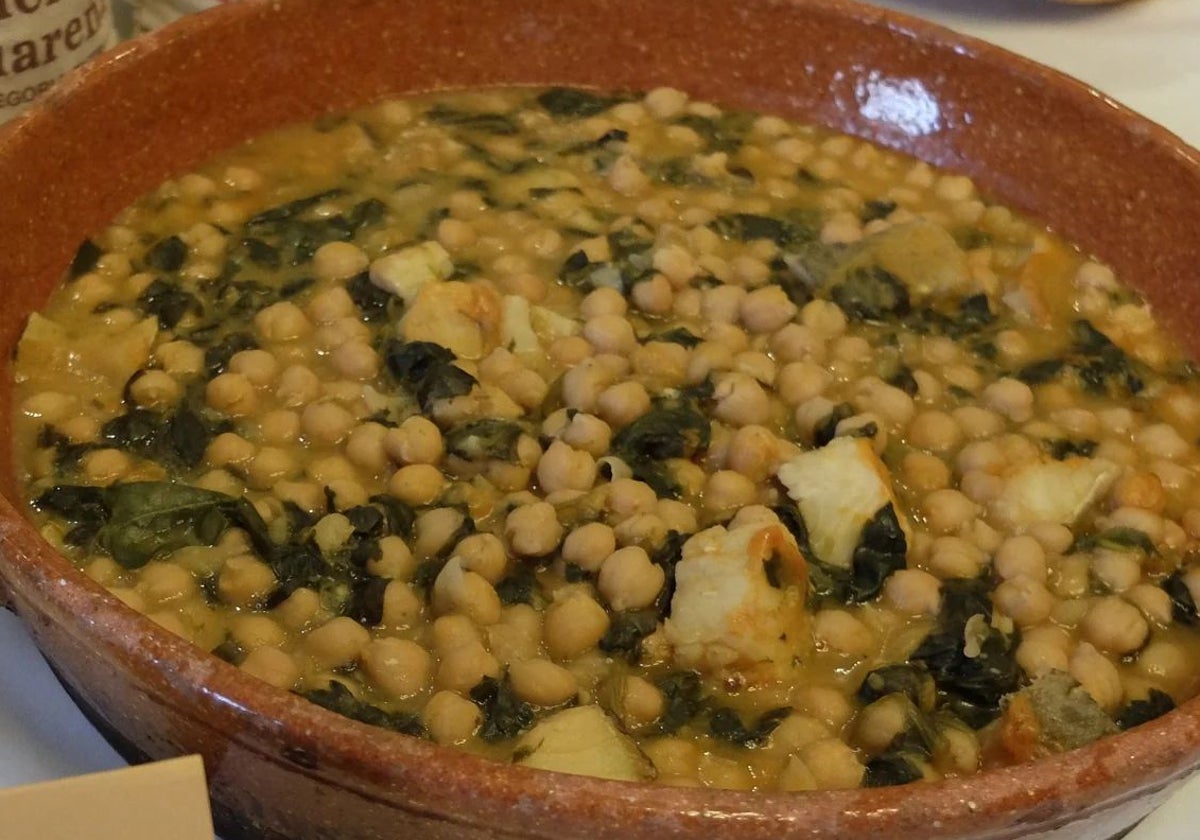 Garbanzos con espinacas.