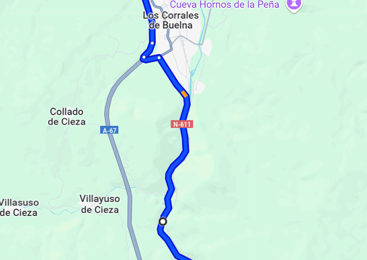 Itinerario alternativo durante las obras por la carretera nacional N-611