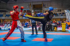 Dos luchadores, en pleno combate