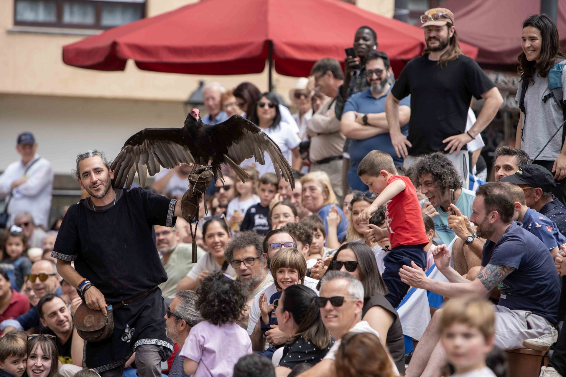 Durante los cuatro días de la fiesta una de las actividades que más ha atraído al público en el mercado gollesco ha sido la cetrería. 