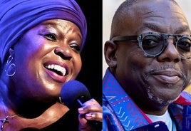 La cantante Gisele Jackson y el pianista.