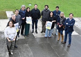 Representantes instucionales, galeristas y artistas en la presentación de la tercera edición de Espacios Brecha que comienza hoy.