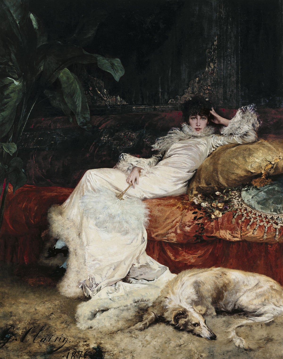 Georges Jules Victor Clairin, 'Retrato de Sarah Bernhardt', 1876.Óleo sobre lienzo, París.