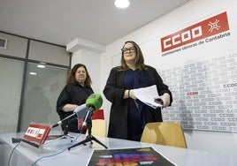 Mantecón (derecha) y García, momentos antes de la rueda de prensa de este lunes.
