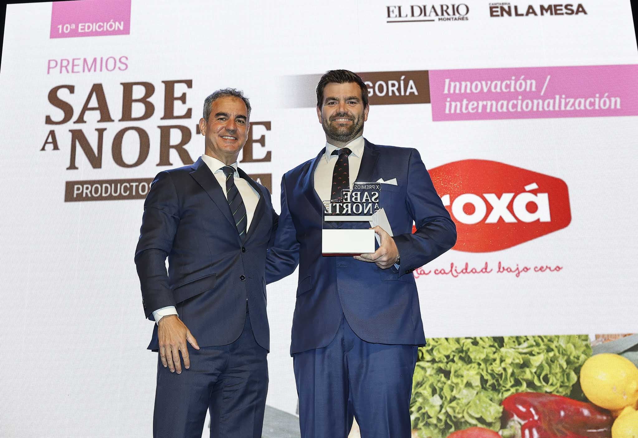 Emilio Cuadrado, de CaixaBank, y José Javier Fernández, CEO de Froxá, Premio a la Innovación e Industrialización.