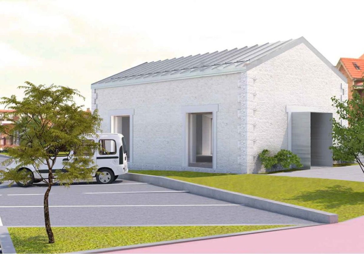 Infografía de cómo quedará el futuro centro juvenil tras las obras de restauración del antiguo almacén de Adif.