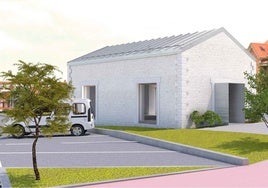 Infografía de cómo quedará el futuro centro juvenil tras las obras de restauración del antiguo almacén de Adif.
