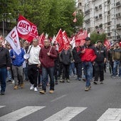 Manifestación de trabajadores del metal, por Santander el 21 de abril.