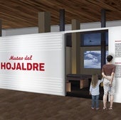InfografÍa del cubo central. En su interior se reproducirá un audiovisual introductorio.