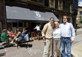 Sergio, Muñeca y Pilo Castillo durante la jornada de despedida.